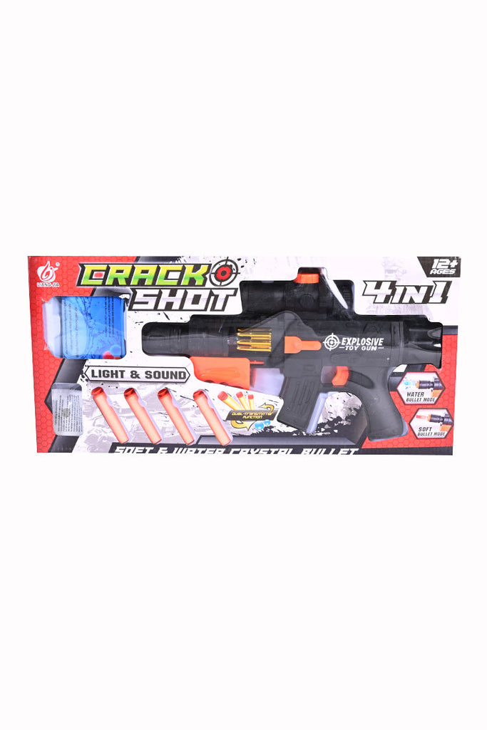 Picture of 4-in-1 Crack Shot Soft & Water Crystal Bullet Gun - by Raja Sahib Kids