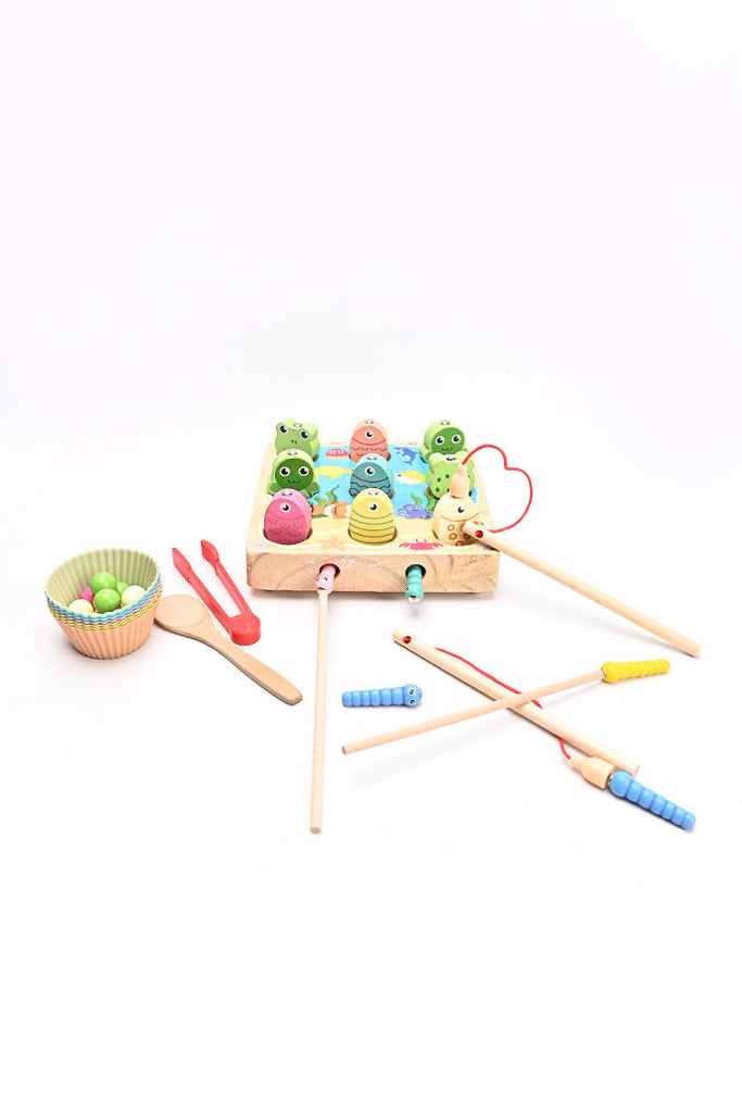 Picture of 4-in-1 Multifunctional Wooden Fishing Game - by Raja Sahib Kids