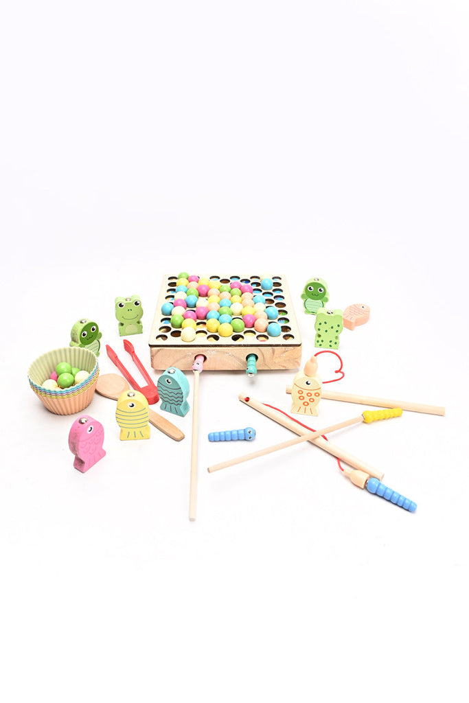 Picture of 4-in-1 Multifunctional Wooden Fishing Game - by Raja Sahib Kids