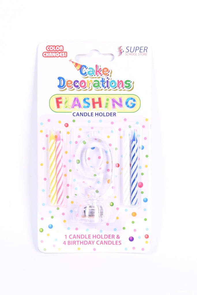 Picture of Cake Decoration Flashing Candle Holder Number 9 - by Raja Sahib Kids