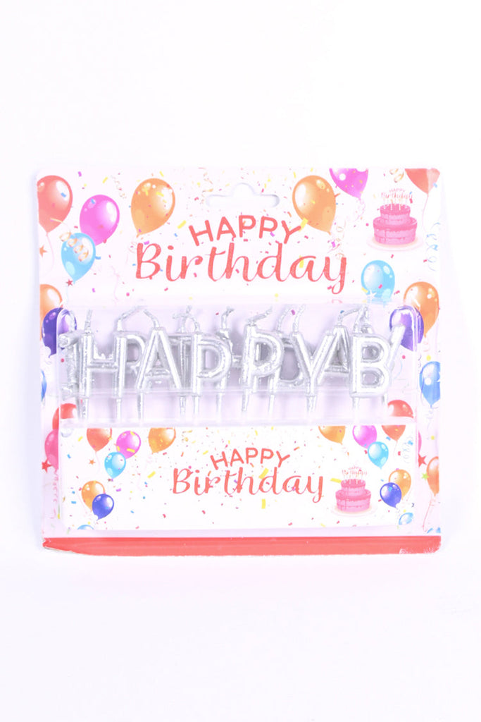 Picture of Happy Birthday Alphabets Candles Set Silver - by Raja Sahib Kids