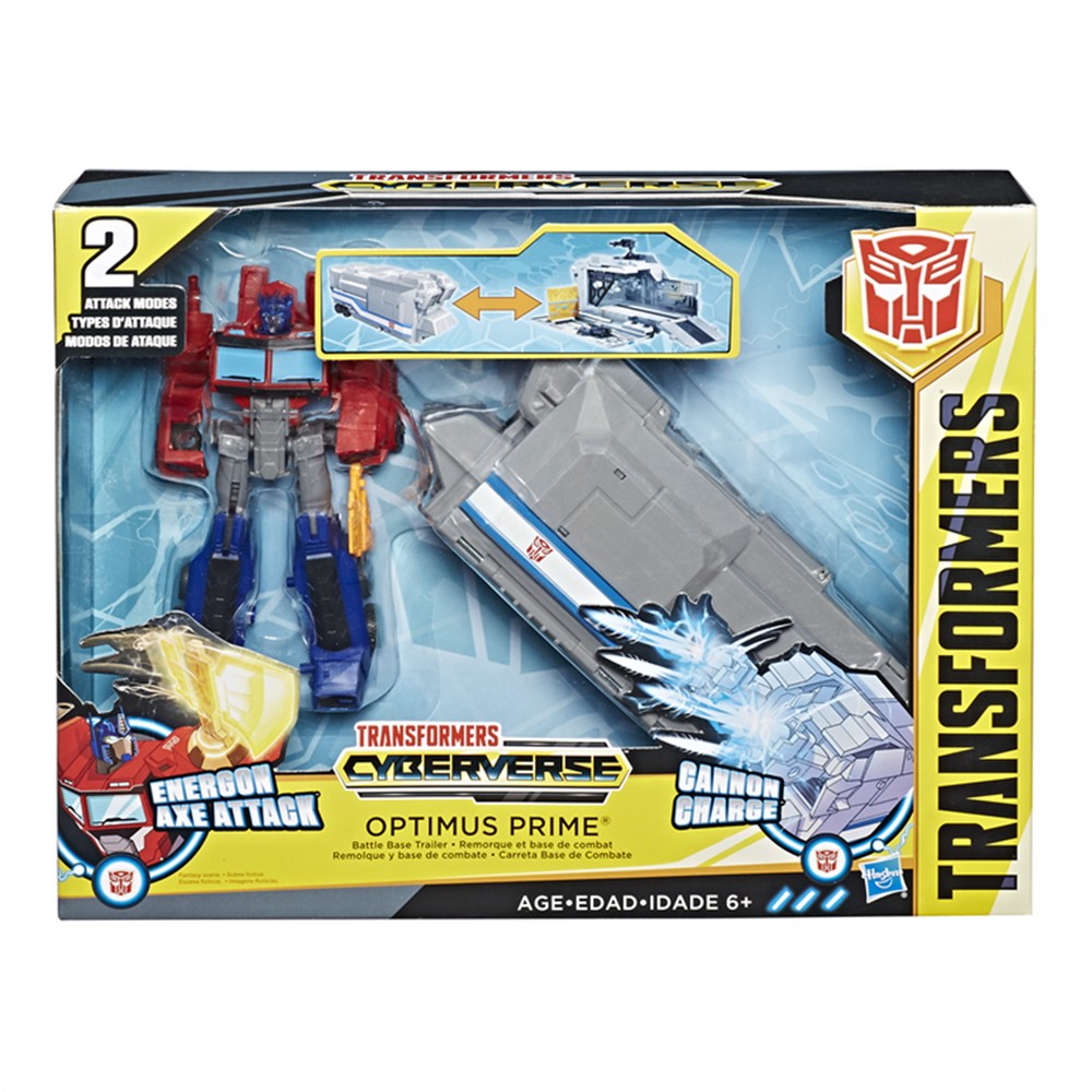 Picture of Hasbro Transformers Cyberverse Warrior Class Optimus Prime Battle Base Trailer - by Raja Sahib Kids